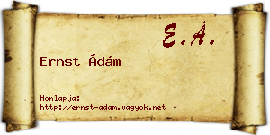 Ernst Ádám névjegykártya